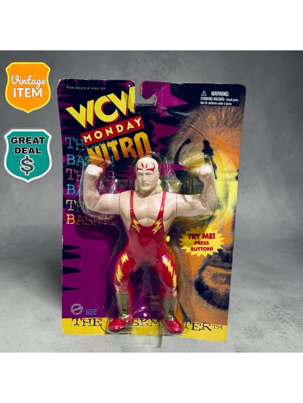 WCW Monday Nitro Bash’m Thump The Taskmaster Kevin Sullivan Collectible Figure!